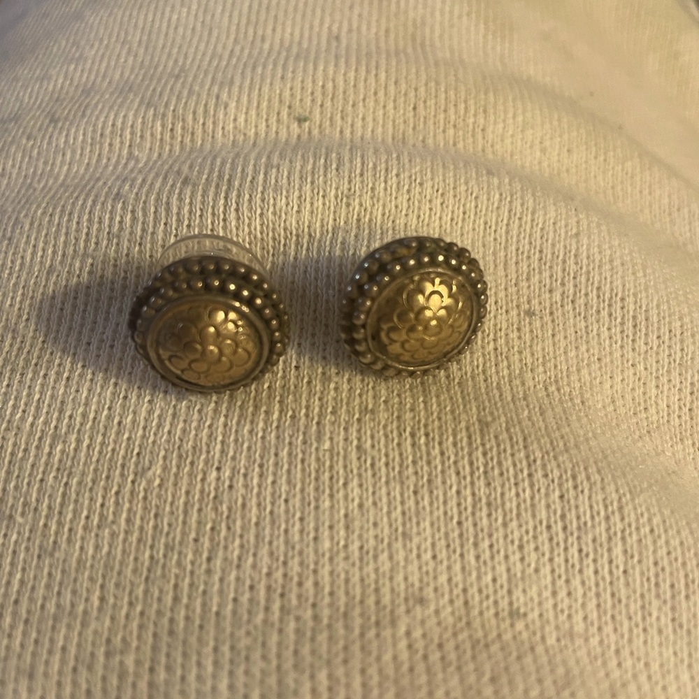 John Hardy Sterling Silver/18k Gold stud earrings